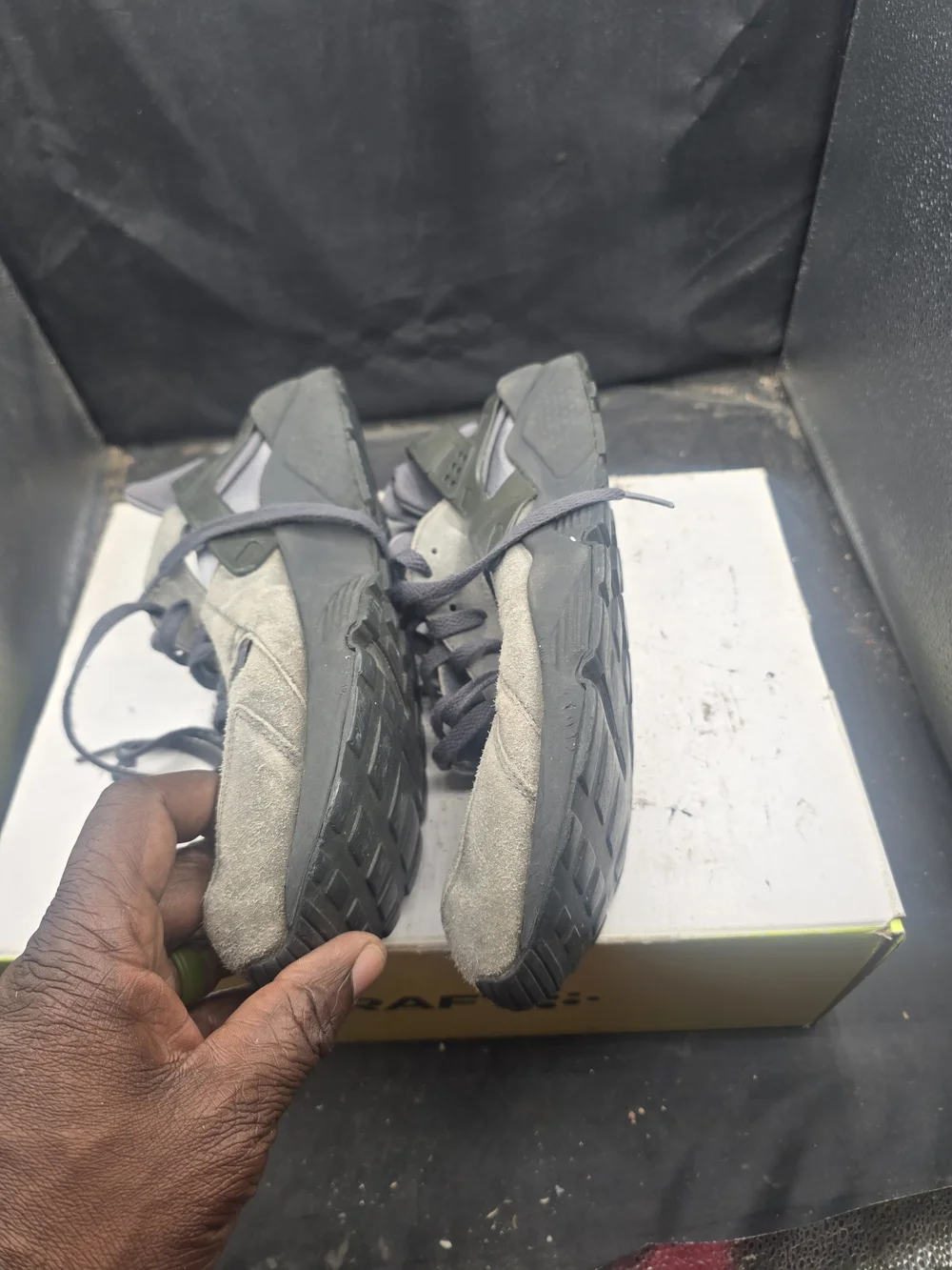 SKU A0418M Nike Men’s Athletic Suede Sneakers in Gray
